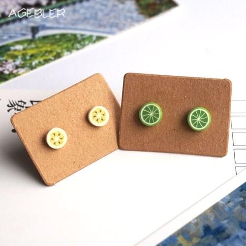 2pairs /lot Polymer Clay Stud Earring Banana Orange Pattern Fruit Fashion Jewelry Plastic Pin Cute Brincos for Women Gift P26