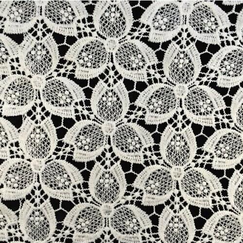 2017 High Quality 5Yards Water Soluble Embroidery Fabric African Guipure Cord Milk Silk Lace Fabric For Wedding Party Dress