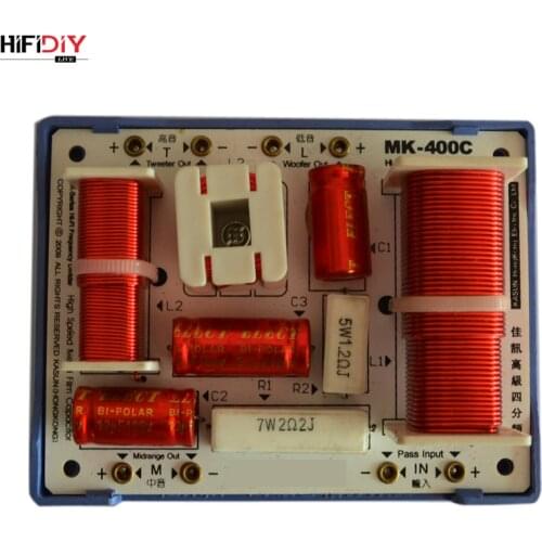 HIFIDIY LIVE MK-400C 3 Way 4 speaker Unit (tweeter + mid +2* bass )HiFi Speakers audio Frequency Divider Crossover Filters