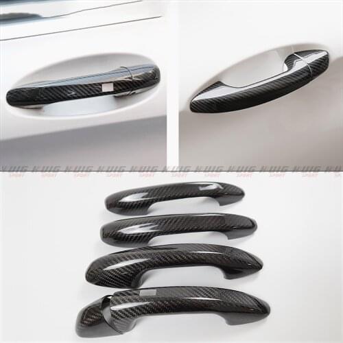 Car Accessories Real Carbon Fiber Exterior Door Handle Cover Trim Sticker for Mercedes Benz C Class W205 GLC X253 E Class W213
