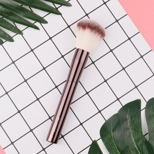 HG Series #1 Big Powder Brush Coffee Metal Handle Soft Fluffy Makeup Brush for Loose Compact Powder Cosmetics