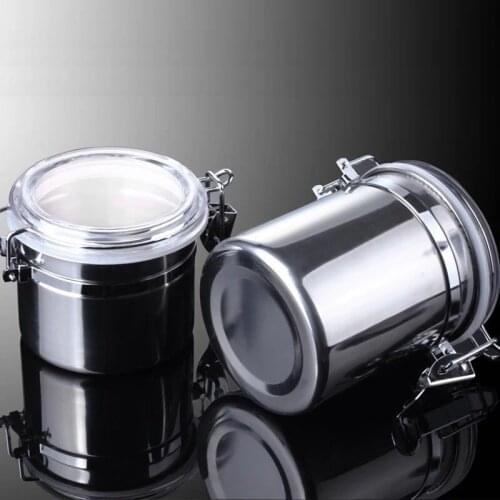 Dia:12CM 304Stainless Steel Moisture Proof Jar Tobacco Storage Eco-friendly Foods Herb Grinder Storage Container