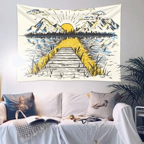 Home Decor Tapestry Wall Hanging Basket Background Large Area Dirt-resisting Bed Room Functional Picnic Cloth Ornaments