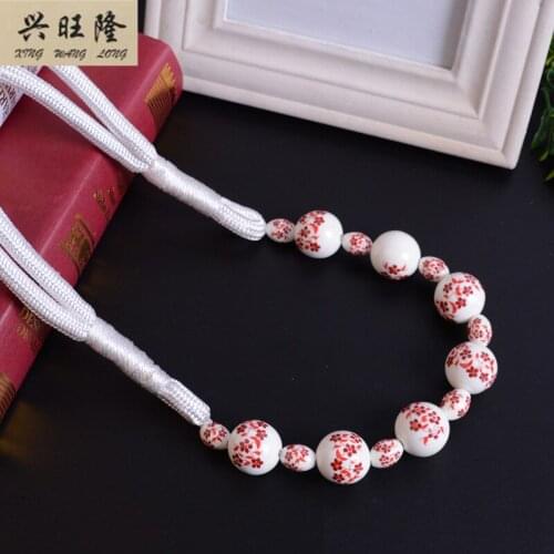 XWL 2Pcs Ceramic Beads Curtain Accessories Tieback Rope Curtain Hanging Belts Window Strap Tassel Buckle Holder Decorative Ropes