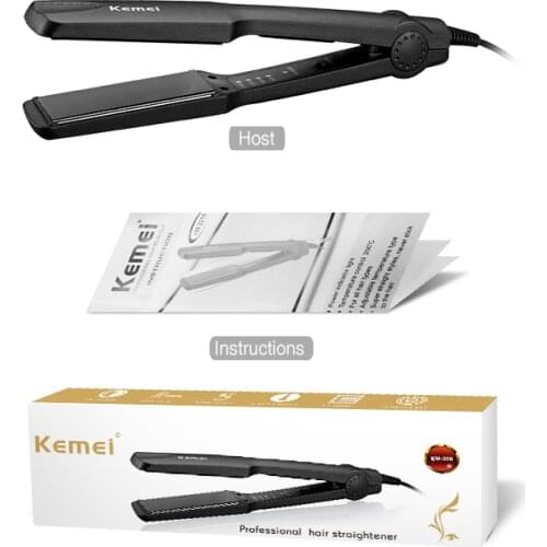 KM-329 Professional Lady Tourmaline Ceramic Heating Plate Hair Straightener Styling Flat Iron Beauty Tools Fast Warm Up
