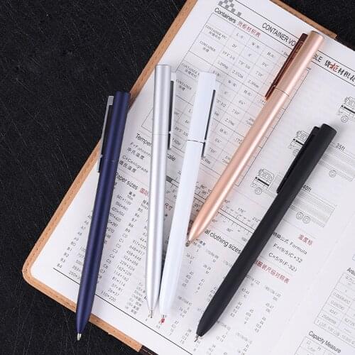 Metal Gel Pen Metal Ballpoint Pens 0.5MM Black Ink Smooth Rotating Business Signing Pen Office School Writing Stationery