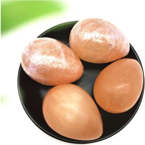 1PC Natural Orange Selenite Egg Stone Polished Gypsum Crystal Egg Shape Stone Gemstone Healing Natural Stones and Minerals