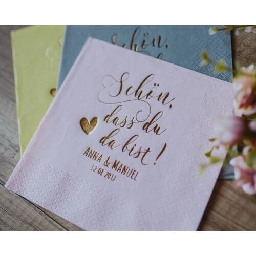 Lunch Personalisierte Servietten, Hochzeit, Personalized Napkins, Custom Napkins dass du da bist, Custom Luncheon Napkins