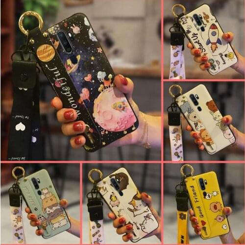 Shockproof Soft Phone Case For OPPO A9 2020/A5 2020/A11 For Girls Wristband Phone Holder New Arrival