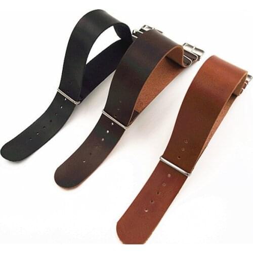 Wholesale 10PCS/lot High quality 16MM 18MM 20MM 22MM 24MM PU leather nato straps Imitation leather Watch band watch strap 3color