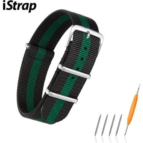 IStrap Nylon Fabric Watch Strap 18mm 20mm 22mm Nato Watchbands Colorful Rainbow Watch Band Watch Replacement Band Sports