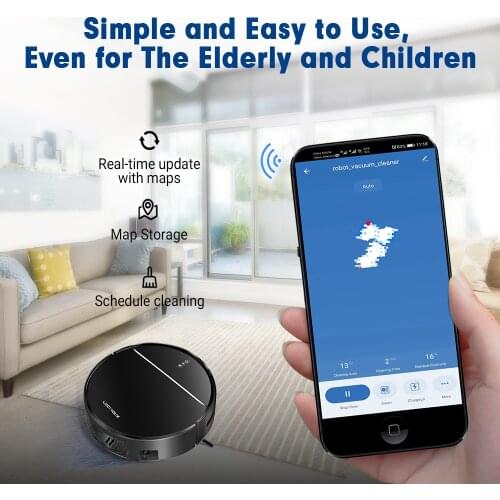 LECTROUX M7S PRO 3000PA Robot Vacuum Cleaner,Mopping Wash,Dustbin Water Tank,CellphoneWIFI APP Control,Household Tool Applicance