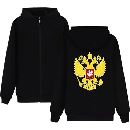 Russia Is Our Power Hoodies Men Women Fashion Brand Tracksuit Double-headed Eagle Russia Printed Hoodie Sweatshirt Plus Size