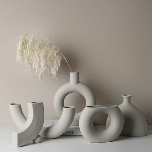 Nordic Home Decoration Ceramic Vase Abstract Art Table Decoration Living Room Minimalist Decor Vase Decoration Household Gifts