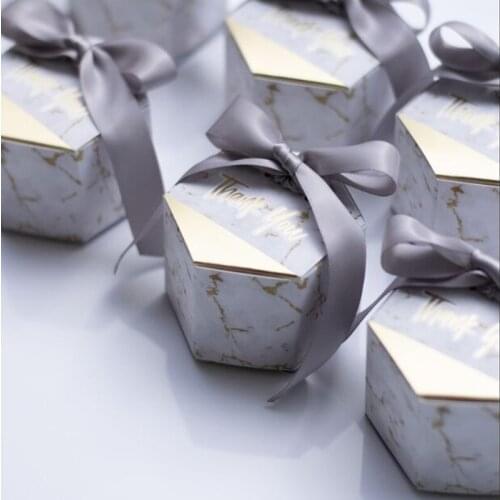 Thank you New Creative Marbling Candy Boxes Wedding Favors Gifts Box Party Supplies Baby Shower Paper Chocolate Boxes Package
