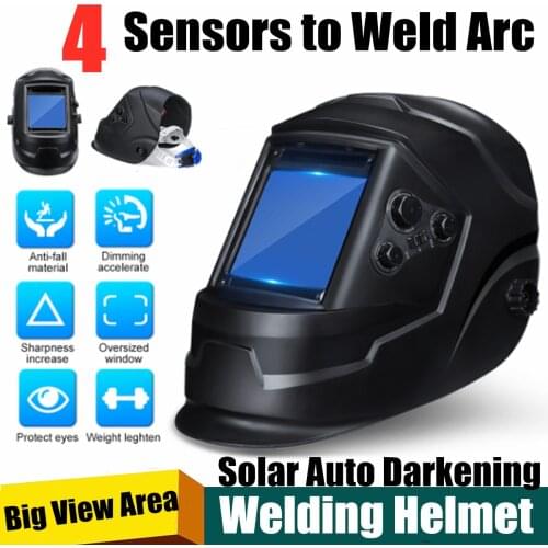 Large view of solar automatic darkening welding helmet 4 arc sensor DIN5-DIN13 welding mask/helmet/welding helmet/lens/face
