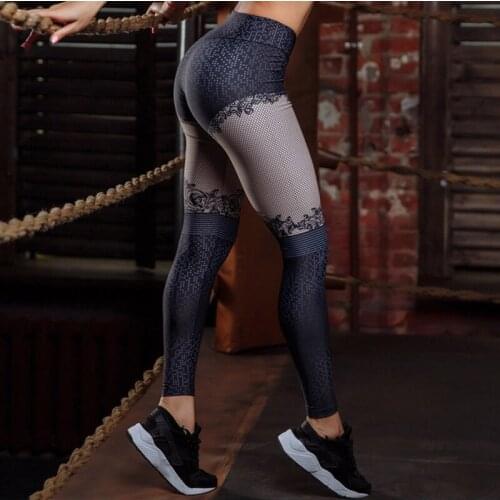 2018 New Style Fashion Womens Ladies Vintage Printing Fitness Gyms Stretch Leggings Pants Trousers Exercise Bottoms