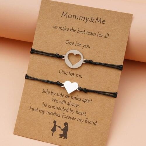 Women Girl Heart Bracelet with Card Gift for Mom Mothers Day Bracelets Fashion Jewelry Accessories