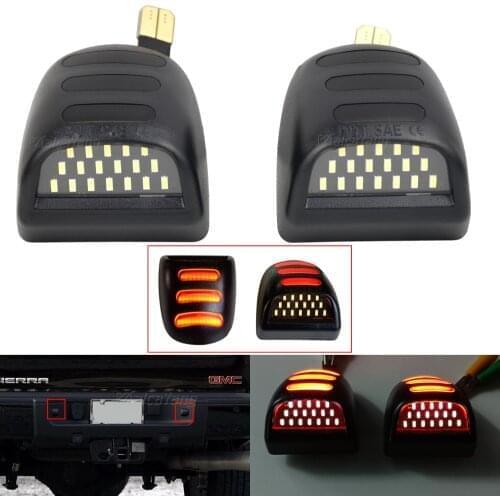 2PCS White Red 18SMD For Chevrolet Silverado Avalanche Traverse Tahoe Suburban Lamp LED Car Number License Plate Lights
