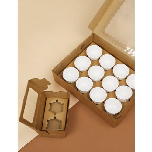 20Pieces Pastry Decoration Large Capacity Muffin Boxes Macaron Box With Window Paper Macarons Cookies Box Cases Casamento Dec