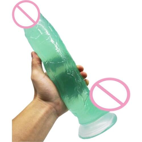 31CM Super Long Big Dildo Transparent Crystal Suction Cup Penis Thick Dick Sex Toy for woman Vaginal Masturbation Couples flirt