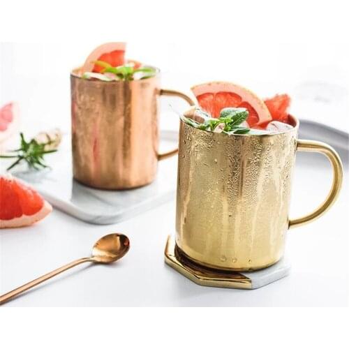 400ml Stainless Steel Mug Scandinavian Rose Gold Plating Metal Cup for Beer Coffee Milk Tea Minimalist Water Cup Home Drinkware