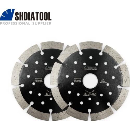 SHDIATOOL 2pcs Dia 4/4.5/5/7/9" Diamond Segmented Saw Blade with Multi Hole Cutting Disc for Hard Material Stone Ceramic Tile