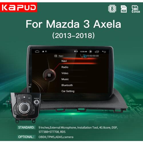 Kapud GPS Car Radio Multimedia Video Player Navigation Android 10.0 No DVD For Mazda 3 Axela 2013-2018 Stereo Quard Core Wifi 4G