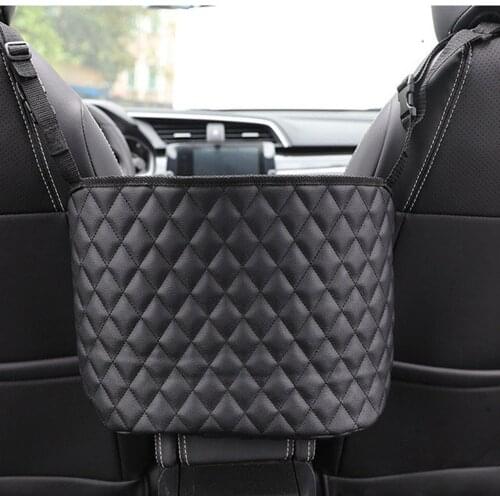 Car Net Pocket Handbag Holder Leather Seat Back Organizer Mesh Large Capacity Bag Automotive Goods Accessories