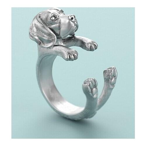 Beagle Dog Ring free size punk animal Beagle Ring jewelry for pet lovers