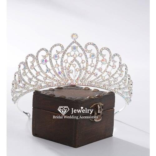 CC Crown Tiara Hairband Headband Luxury Jewelry Wedding Hair Accessories for Women Bridal Girls Headdress Party Fine Gift HG1042