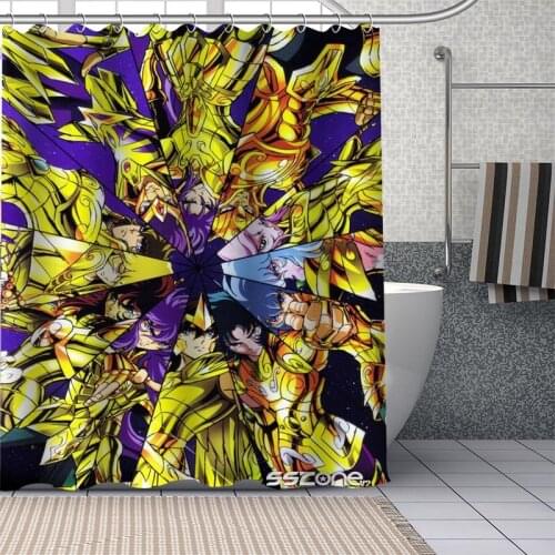 Hot Sale Custom De Saint Seiya Shower Curtains DIY Bathroom Curtain Fabric Washable Polyester for Bathtub Art Decor