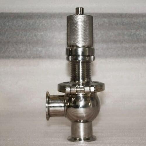 1.5"/2" 304 Stainless Steel Sanitary Adjustable Pressure Relief Valve Tri Clamp Safety Valve Liquid Gas Brew Diary Product