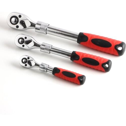 1/4 3/8 1/2 Inch Driver 72 Teeth Ratchet Wrench Sleeve Length Telescopic Socket Driver For Auto Car Repair Hand Tool