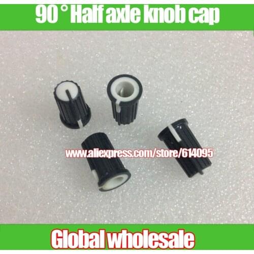 10pcs 90 degree half-axis potentiometer knob cap / gray body / inner hole 6MM / mixer audio light knob cap audio volume