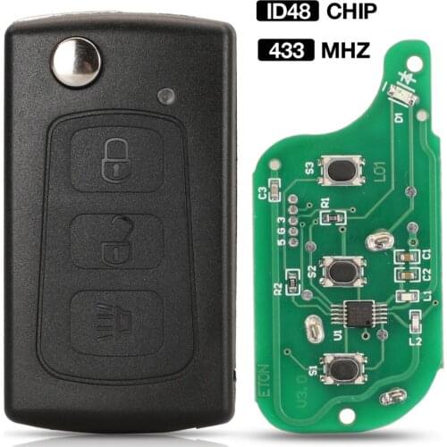 Kutery 3 Buttons Remote Car Key 434Mhz With ID48 Chip For Great Wall Hover Haval H3 H5 Aftermarket Control Key Folding Flid