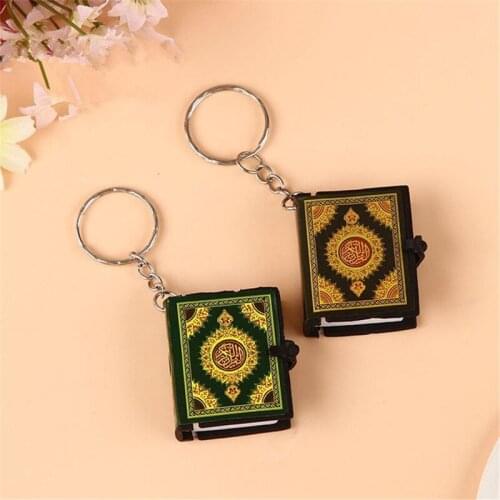 20pcs Mini Arabic Quran Islamic Keychain Women Allah Real Paper Can Read Pendant Keyring Fashion Religious Jewelry