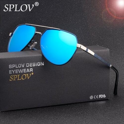 SPLOV New Fashion Aviation Polarized Sunglasses Men Sun Glasses Classic Driving Driver Metal Frame High Quality Glasses