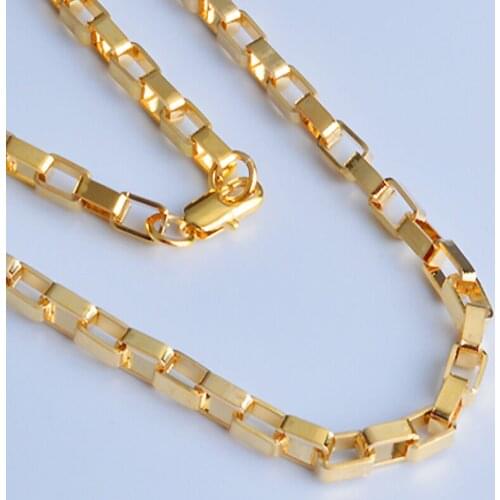 Mens Jewelry M925 Sterling Silver color Necklace Pendant Hot Selling Square Necklace 4mm. Fashion Chain Terms Collar 50cm