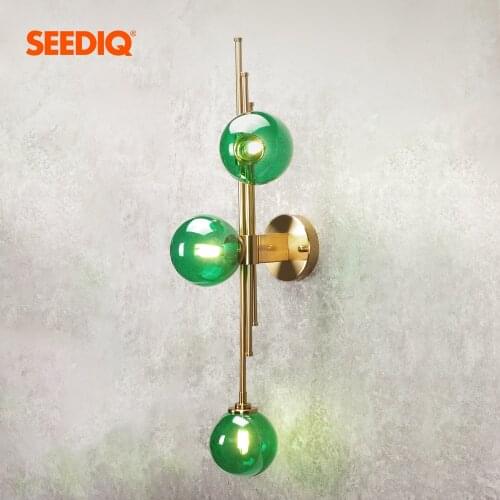 Nordic Wall Lamp For Living Room Bedroom Glass Lampshade Copper Body G9 Bulb Holder Wall Scone Lighting Fixture Led wall Lamp