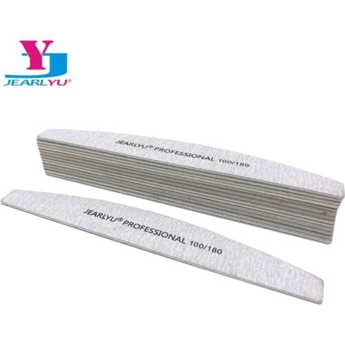 10Pcs/lot Moon Nail File Grit 100/180 Disposable Sanding Double Side Grey Manicure Tool Wood Working Accessories Polishing Tools