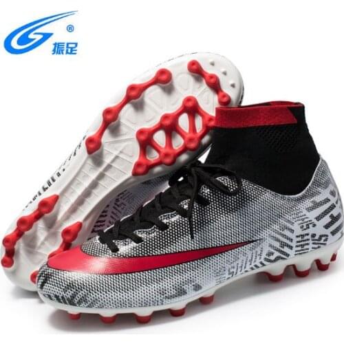 ZHENZU Professional Men Boys High Ankle Soccer Shoes Cleats Outdoor Football Boots Kids Athletic Sneakers chaussure de foot
