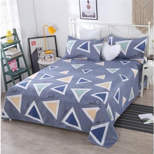 1pc Bedding Sheet Home Textile Modern Polyester Flat Sheet Bed Linen Single Double Queen King Size Bedspread with Pillowcase