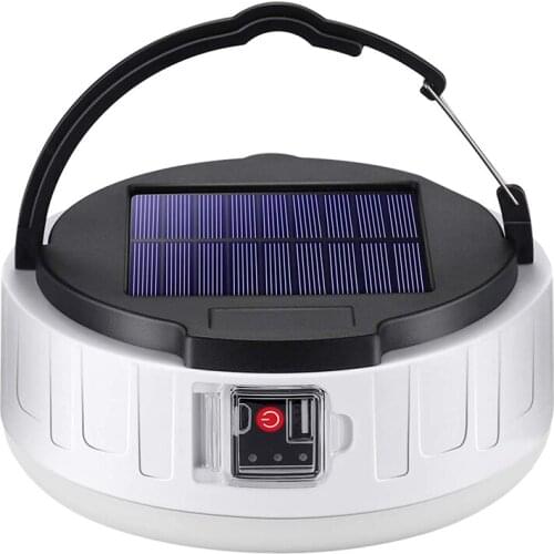 LED Camping Lantern Solar Tent Light 4 Light Modes Solar Lantern Flashlight For Outages Hurricane Emergency Hiking