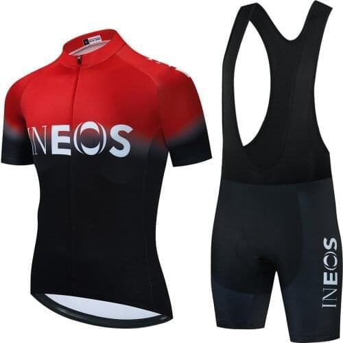 Ineos Professional Cycling Jersey for 2020, MTB Ropa Ciclismo for Mens Summer Cycling, Maillot Men Short Full Zipper Polyester