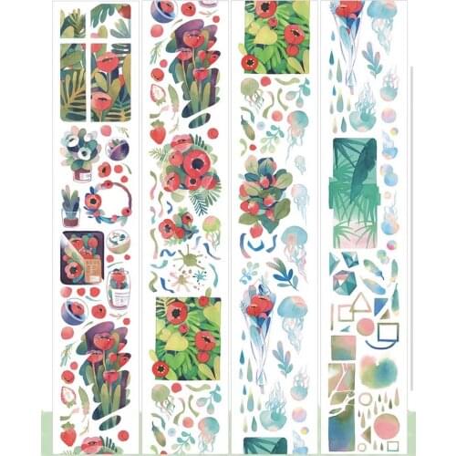 Vintage Garden Leisurely Time Washi Tape for Card Making Bullet Journal DIY Scrapbooking Decorative Sticker