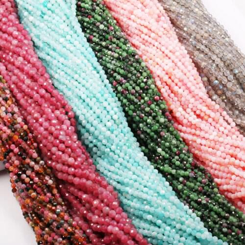 Explosive Natural Round Stone Tangent Plane Wear-resistant for Woman Girl Men Neutral DIY Necklace Bracelat Jewelry Making 3mm