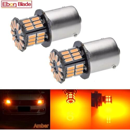 2Pcs Daytime Running Light S25 1156 BA15S P21W 3014 36 SMD Auto LED Amber Orange Yellow Turn Signal Bulb Lamp Car Styling 12V DC