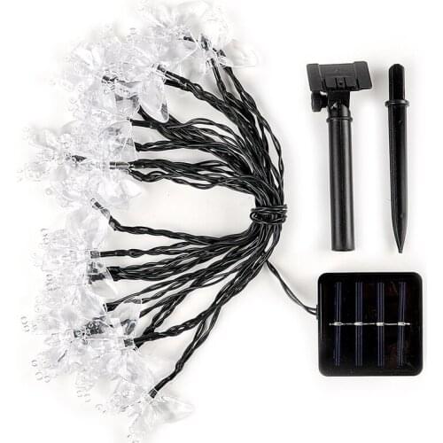 20/30LED Outdoor Lighting Colorful Decoration Butterfly Luz Garland Waterproof Christmas Garden Outdoor Solar Lamp LED String