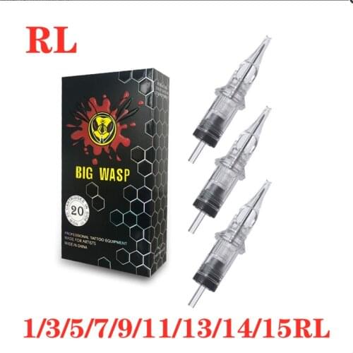 2021 New Arrival Premium BigWasp Pure Transparent Tattoo Needles Cartridges-Round Liners 1001RL 1003RL 1005RL 1007RL 1009RL